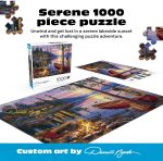 Buffalo Games Darrell Bush Canoe Lake Jigsaw Puzzle, 1000 Piece, for Adults | Full-Size Reference Poster, Darrell Bush Cabin-Sunset Scene, Recycled Materials, Jigsaw Puzzles 1000 Pieces - Image 4