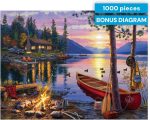 Buffalo Games Darrell Bush Canoe Lake Jigsaw Puzzle, 1000 Piece, for Adults | Full-Size Reference Poster, Darrell Bush Cabin-Sunset Scene, Recycled Materials, Jigsaw Puzzles 1000 Pieces - Image 7