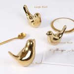 FANTESTICRYAN Small Birds Statues Home Decor, Modern Style, Gold, M&L | Ceramic Animal Figurines, Set of 2 Decorative Ornaments, For Living Room, Bedroom, Office Desktop, Cabinets, Coffee Bar - Image 6