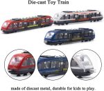 OTONOPI Toy Train Set High Speed Locomotive Engine Die Cast Model Car Sliding Linked Subway Bullet Train Set for Kids Pack of 3 - Image 5