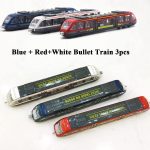 OTONOPI Toy Train Set High Speed Locomotive Engine Die Cast Model Car Sliding Linked Subway Bullet Train Set for Kids Pack of 3 - Image 7