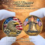 250th Anniversary USA Commemorative Coin Set with Wooden Gift Box, Patriotic Eagle & Liberty Bell Coins, 1776–2026 Freedom Keepsake, Veteran Gift, 250 Anniversary America Merchandise - Image 4