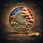 250th Anniversary USA Commemorative Coin Set with Wooden Gift Box, Patriotic Eagle & Liberty Bell Coins, 1776–2026 Freedom Keepsake, Veteran Gift, 250 Anniversary America Merchandise - Image 7