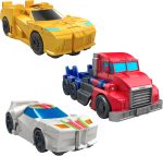Transformers 1-Step Flip Heroes 3-Pack, 4-Inch Wheeljack, Bumblebee, and Optimus Prime Action Figures, Kids Easter Toys or Basket Stuffers, Age 6+ - Image 3