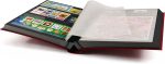 LIGHTHOUSE – “BASIC” Hard Cover Stockbook for Stamps - 64 Black Cardstock A4 Pages with Clear Strips and Double Linen Hinges - Red - Image 3