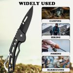 3 Pack Pocket Knife Set, Folding Knife with Keychain | Self Defense Knife for Women & Men, Stainless Steel, Small Sharp, Carabiner Knife for Outdoor Camping Hiking Mens Gift - Image 4