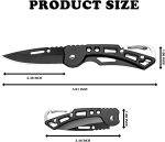 3 Pack Pocket Knife Set, Folding Knife with Keychain | Self Defense Knife for Women & Men, Stainless Steel, Small Sharp, Carabiner Knife for Outdoor Camping Hiking Mens Gift - Image 5