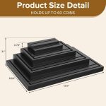 Challenge Coin Display Holder, 5-Tier Solid Wood Stand Holds 60 Coins | Military Coin Rack with Non-Slip Base, Ready-to-Use No Assembly, Challenge Coin Display Case for Collectors - Image 3