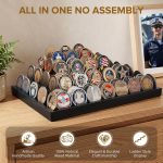 Challenge Coin Display Holder, 5-Tier Solid Wood Stand Holds 60 Coins | Military Coin Rack with Non-Slip Base, Ready-to-Use No Assembly, Challenge Coin Display Case for Collectors - Image 5