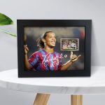 ORIMAMI Signed Ronaldinho Soccer Fans Collectible Framed Photo 8x6 Inches | with 1x35mm Film Mini Cell Display, Great Room Decor Gift for Birthday Christmas - Image 3