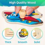 SYNARRY Wooden Puzzles for Toddlers 1-3, 6XSET Puzzles for Toddlers 2-4 with Rack, Learning Alphabet Number Animal Dinosaur Vehicle for Kids, Education Toys for 2 3 Years Boys Girls - Image 5