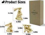 AOMOONOA Resin Gold Bunny Decor Rabbit Figurines, Small Easter Bunny Figurine Set of 3, Easter Rabbit Statues for Spring Tabletop Decor - Image 3
