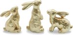 AOMOONOA Resin Gold Bunny Decor Rabbit Figurines, Small Easter Bunny Figurine Set of 3, Easter Rabbit Statues for Spring Tabletop Decor - Image 7