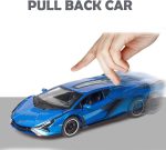 Lambo Toy Car Sian FKP3 Die-Cast Car Model with Lights and Sound Pull Back Toy Car for Boys Age 3 4 5 6 + Year Old (Blue) - Image 4