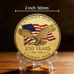 USA 250th Anniversary Coin,2 Inch America Commemorative Medal,Double-Sided&Durable Metal Pattern,America 250 Merchandise Challenge Coins,Gift for Veteran,Diameter:2 Inch - Image 3