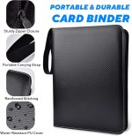 Portable 9-Pocket Trading Card Binder, Holds 1080 Cards with 60 Removable Double-Sided Sleeves, Baseball Card Binder Card Storage Organizer Album for Boys, Girls, Sports & Game Cards - Image 4