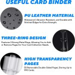 Portable 9-Pocket Trading Card Binder, Holds 1080 Cards with 60 Removable Double-Sided Sleeves, Baseball Card Binder Card Storage Organizer Album for Boys, Girls, Sports & Game Cards - Image 7