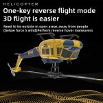 RC ERA C032 UH-1 Huey Helicopter - Remote Control Helicopters for Adult, 1/48 Sacle 2.4G 6CH Gyro Stabilized Aircraft with Altitude Hold & Optical Flow,3D Stunt Drone (Yellow) - Image 4