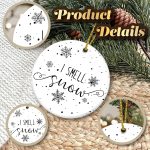I Smell Snow Ornament – Holiday Tree Decorations 2026 | Cozy Gift for Girls, Daughter, Snow Lovers | Holiday Keepsake, Snowy Day Decor, Seasonal Collectible - Image 4