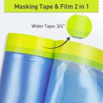 Tangibay Pre-Taped Masking Film for Painting - 22" x 66' Painters Plastic Sheeting with Automotive Paint Tape and Drape for Covering Cars, Walls, Windows and Furniture Protection (2 Rolls) - Image 4