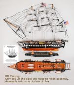 SAILINGSTORY Wooden Model Ship USS Constitution 1/95 Scale Replica | Handcraft Authentic Details, Nautical Decor, Sailboat Decor - Image 4