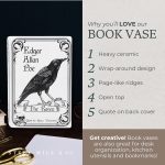 Steel Mill & Co. Ceramic Book-Shaped Vase, Little Women, The Raven (White) | Original Large Decorative Vases for Home Decor, Classic Gothic Bookshelf Decor, Unique Vase for Book Lovers - Image 10