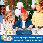 DANCING BEAR 25 Break Your Own Geodes, (Medium 1-1.5") 90% Hollow, Crack Open & Discover Amazing Surprise Crystals Inside! Educational Info and Instructions Included, Fun Party Favors & Prizes - Image 5