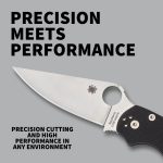 Spyderco Para Military 2 Folding Pocket Knife, PlainEdge | 8.26" Overall Length, 3.45" CPM S45VN Steel Blade, G-10 Handle, Compression, Full-Flat Grind - Image 3