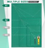 Density-upgraded 24" x 36" Large Self Healing Sewing Mat, Idemeet Rotary Cutting Mat 5-Ply Cut Board for Crafts Hobby Project, Scale Size 24" x 36", A1, Green - Image 4