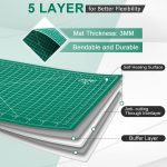 Density-upgraded 24" x 36" Large Self Healing Sewing Mat, Idemeet Rotary Cutting Mat 5-Ply Cut Board for Crafts Hobby Project, Scale Size 24" x 36", A1, Green - Image 5
