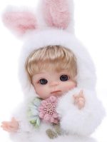 Reborn Baby Doll 10 Inch – Realistic Full Vinyl Bunny Girl with Blonde Hair & Purple Eyes – Soft Collectible Toy Gift for Girls - Image 4