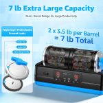 K4 Quiet Rock Tumbler Kit for Adults, 7LB Large Dual-Barrel | Professional Brushless Polisher with Noise-Reducing Cover, Complete Kit, STEM Gift For All Ages - Image 4