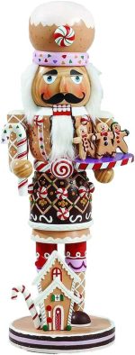 Kurt Adler 16-Inch Wooden Gingerbread Christmas Nutcracker (Color May Vary),Brown/Beige - Image 3