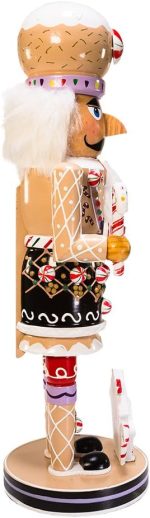 Kurt Adler 16-Inch Wooden Gingerbread Christmas Nutcracker (Color May Vary),Brown/Beige - Image 4