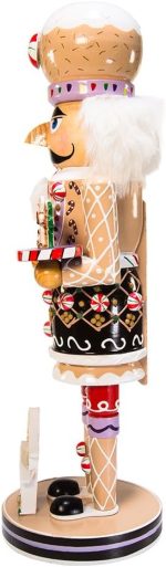 Kurt Adler 16-Inch Wooden Gingerbread Christmas Nutcracker (Color May Vary),Brown/Beige - Image 5