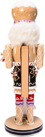 Kurt Adler 16-Inch Wooden Gingerbread Christmas Nutcracker (Color May Vary),Brown/Beige - Image 6