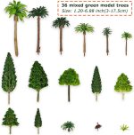 42Pcs Diorama Supplies Kit, Model Trees, Miniature Palm Trees, Architecture Tree, Decorative Sand, Stone, Grass, Moss Stick,Scenery Basing Material Kit for DIY Craft, Model Train Scenery - Image 3