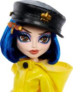Monster High Skullector Doll, Coraline Collectible in Yellow Raincoat with Dress and Accessories Like Rag Doll, Cat Figure, and Doll Stand - Image 3