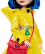 Monster High Skullector Doll, Coraline Collectible in Yellow Raincoat with Dress and Accessories Like Rag Doll, Cat Figure, and Doll Stand - Image 4