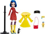 Monster High Skullector Doll, Coraline Collectible in Yellow Raincoat with Dress and Accessories Like Rag Doll, Cat Figure, and Doll Stand - Image 7
