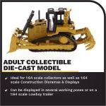 Diecast Masters 1:64 Caterpillar D6R XL Bulldozer, Play & Collect Series Cat Trucks & Construction Equipment | 1:64 Scale Model Diecast Collectible Model 85691 - Image 4