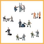 Acxico 25pcs Simulation Train Track Railroad Worker Model People Figures with Tools 1:87 HO Scale for Miniature Scenes - Image 7