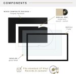 MCS Double Matted Record Album Frame, 1-Pack (16.5"x25") Black with White Mat - LP Vinyl Display, .75" Profile, Vertical & Horizontal Wall Hanging Frame for Records, Album Covers, Jackets - Image 5