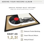 MCS Double Matted Record Album Frame, 1-Pack (16.5"x25") Black with White Mat - LP Vinyl Display, .75" Profile, Vertical & Horizontal Wall Hanging Frame for Records, Album Covers, Jackets - Image 7