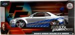 Jada Toys Fast & Furious Brian’s 2002 Nissan Skyline R34 Die-cast Car, 1:24 Scale, Silver & Blue - Image 3
