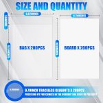 YixangDD 200 Pack Current Comic Book Bags and Boards, 6.87" x 10.5" | Clear Comic Book Sleeves, Acid-Free Thick Comic Backing Boards for Collectible Book Storage - Image 3