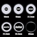 MUQING 240 PCS 30mm 5 Size Plastic Coin Capsule Holder | Protect Gasket Coin Case for Collectors, Round Coin Collecting Supplies with Storage Box - Image 6