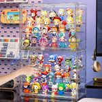 Clear Acrylic Display Case for Collectibles 4 Layer Hobby Figure Display Case Box with Shelves Stackable Figurine Display Boxes for Funko Pop Mart Labubu Model, 2 Pack - Image 3