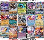 5 Pokemon Ultra Rare Card Lot - V, Gx, ex, Assorted Variety - No Duplicates - Image 6