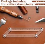 Kajaia Acrylic Leather Stamping Tools Leather Stamp Guide Leathercraft Supplies, 5.91 x 2.05 x 0.08 Inches - Image 4